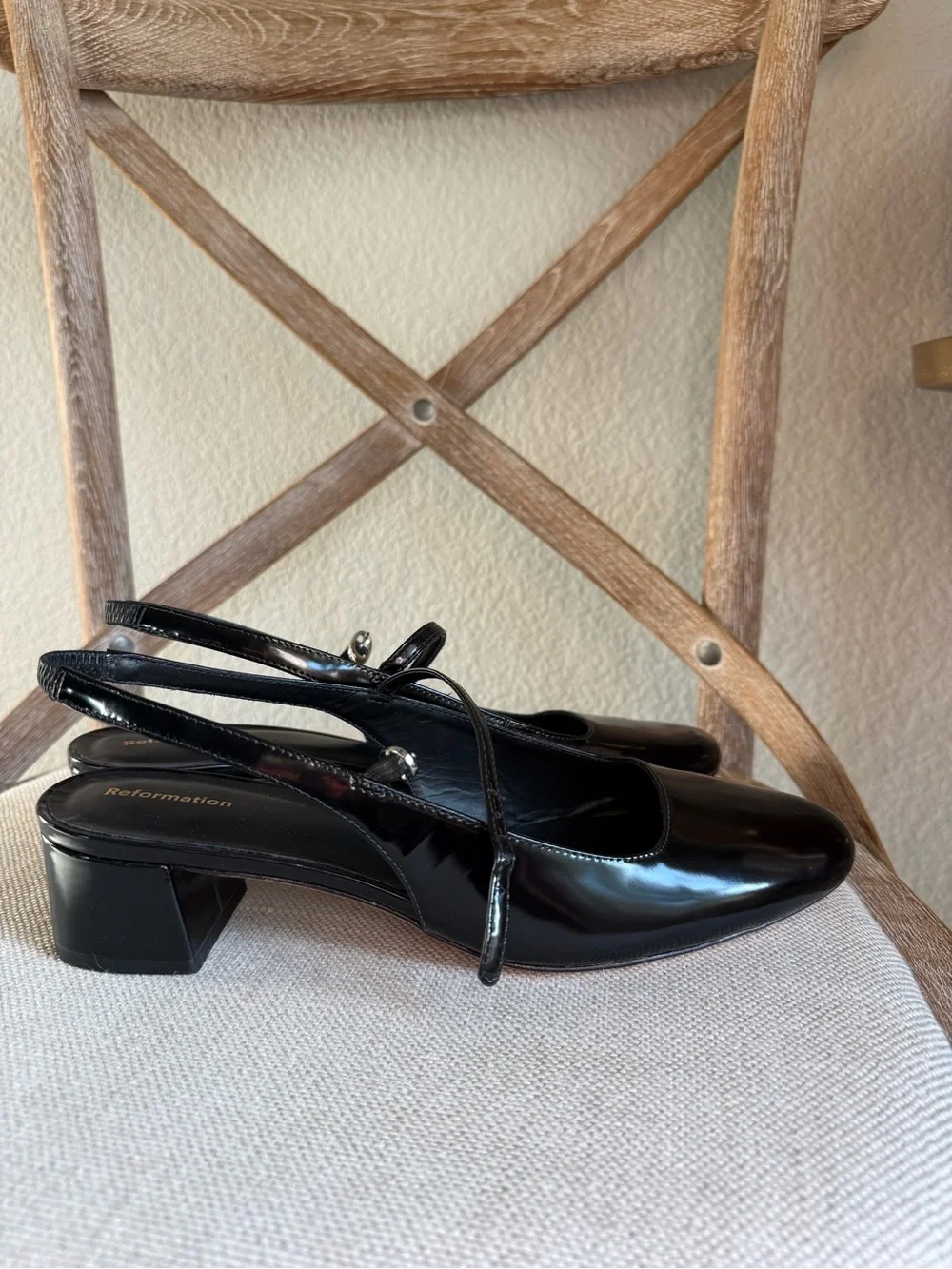 Reformation Maddox Slingback Heels black